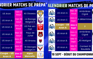 Planning des matchs de préparation