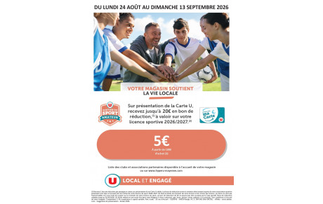 PARTENARIAT HYPER U bons licences 5€