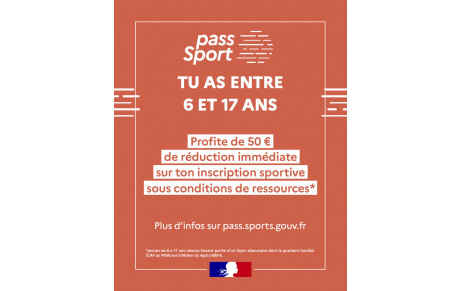 LE PASS SPORT EST RECONDUIT POUR LA SAISON 2026 2027